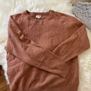 Garnet Hill cashmere Rust Crewneck Sweater